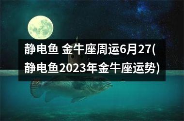 静电鱼 金牛座周运6月27(静电鱼2025年金牛座运势)