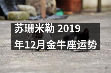 苏珊米勒 2019年12月金牛座运势