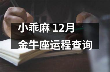 小乖麻 12月金牛座运程查询