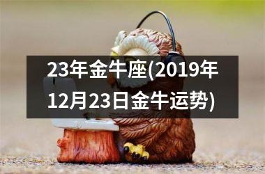 23年金牛座(2019年12月23日金牛运势)