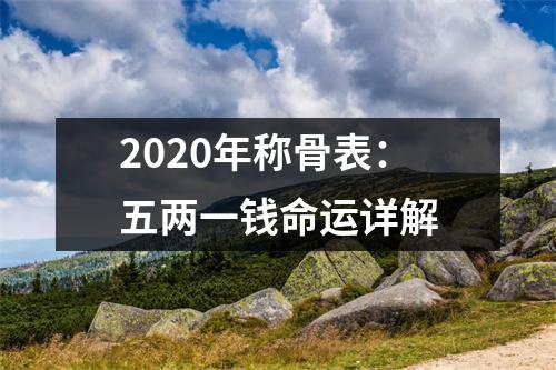 <h3>2025年称骨表：五两一钱命运详解