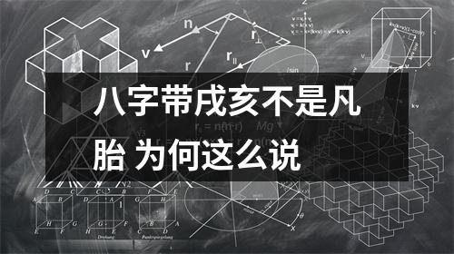 <h3>八字带戌亥不是凡胎为何这么说