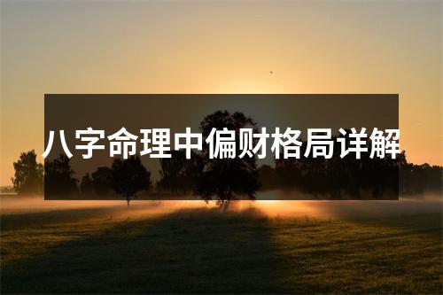 <h3>八字命理中偏财格局详解