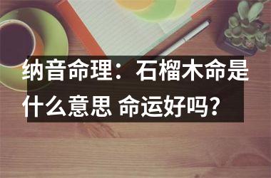 <h3>纳音命理：石榴木命是什么意思 命运好吗？