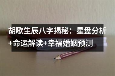 胡歌生辰八字揭秘：星盘分析+命运解读+幸福婚姻预测