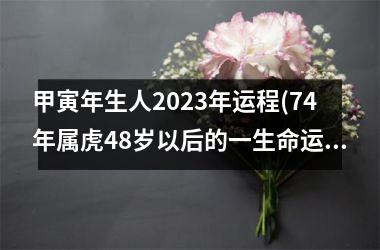 <h3>甲寅年生人2023年运程(74年属虎48岁以后的一生命运)
