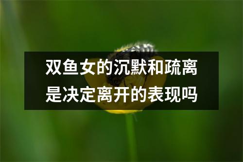 双鱼女的沉默和疏离是决定离开的表现吗