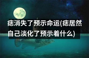 痣消失了预示命运(痣居然自己淡化了预示着什么)