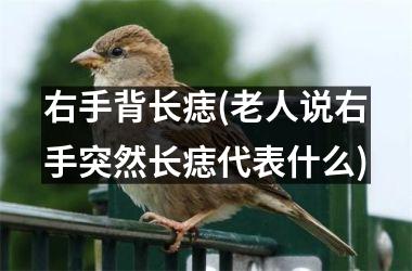 右手背长痣(老人说右手突然长痣代表什么)