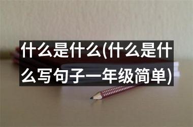 什么是什么(什么是什么写句子一年级简单)