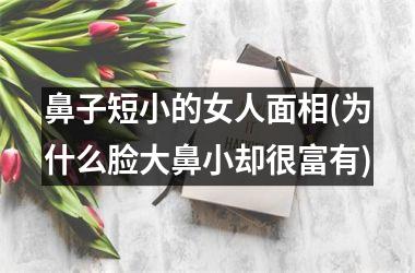 鼻子短小的女人面相(为什么脸大鼻小却很富有)