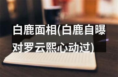 白鹿面相(白鹿自曝对罗云熙心动过)