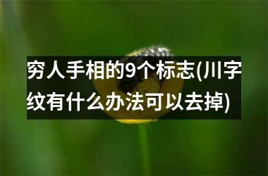 穷人手相的9个标志(川字纹有什么办法可以去掉)