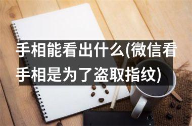 <h3>手相能看出什么(微信看手相是为了盗取指纹)