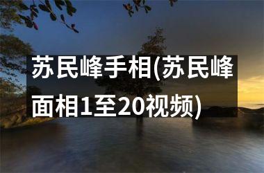 苏民峰手相(苏民峰面相1至20)