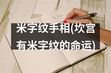 米字纹手相(坎宫有米字纹的命运)