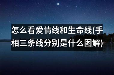 怎么看爱情线和生命线(手相三条线分别是什么图解)