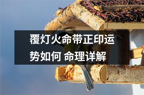 覆灯火命带正印运势如何命理详解