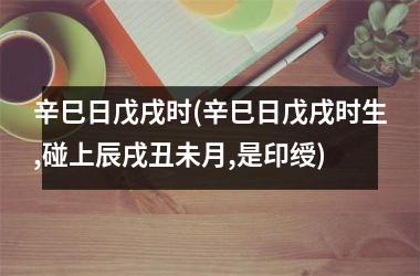 辛巳日戊戌时(辛巳日戊戌时生,碰上辰戌丑未月,是印绶)