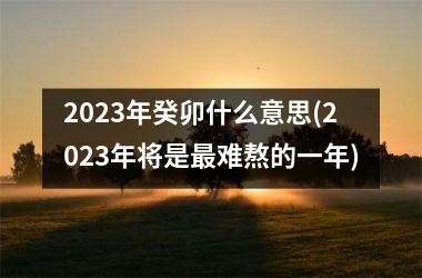 2025年癸卯什么意思(2025年将是最难熬的一年)