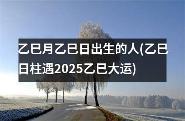 乙巳月乙巳日出生的人(乙巳日柱遇2025乙巳大运)