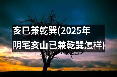 亥巳兼乾巽(2025年阴宅亥山已兼乾巽怎样)