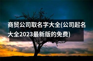 商贸公司取名字大全(公司起名大全2025新版的免费)