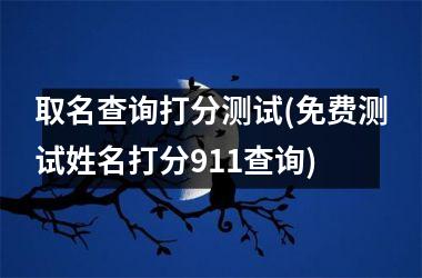 取名查询打分测试(免费测试姓名打分911查询)