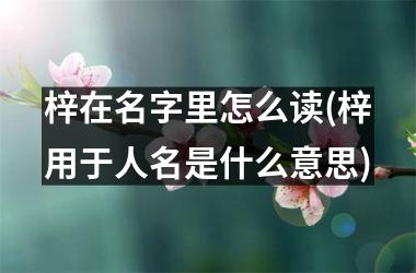 <h3>梓在名字里怎么读(梓用于人名是什么意思)