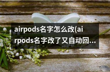 airpods名字怎么改(airpods名字改了又自动回去了)