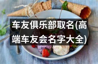 车友俱乐部取名(高端车友会名字大全)