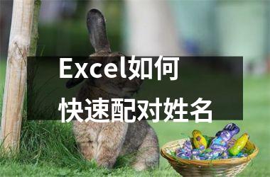 <h3>Excel如何快速配对姓名