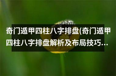 奇门遁甲四柱八字排盘(奇门遁甲四柱八字排盘解析及布局技巧详解)