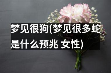 梦见很狗(梦见很多蛇是什么预兆 女性)