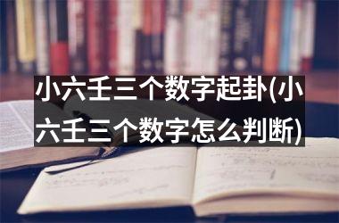 小六壬三个数字起卦(小