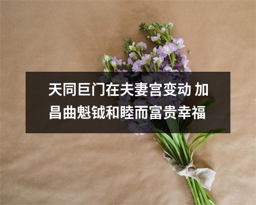 天同巨门在夫妻宫变动加