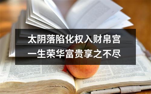 太阴落陷化权入财帛宫一