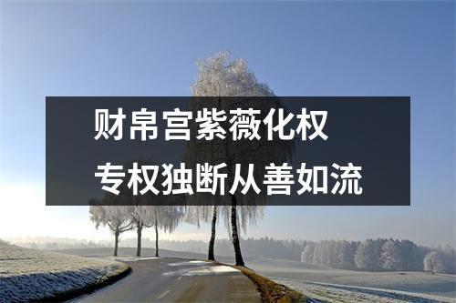 财帛宫紫薇化权专权独断