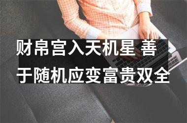 <h3>财帛宫入天机星 善于随机应变富贵双全