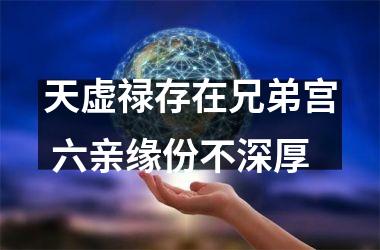 天虚禄存在兄弟宫 六亲