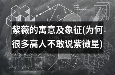 <h3>紫薇的寓意及象征(为何很多高人不敢说紫微星)