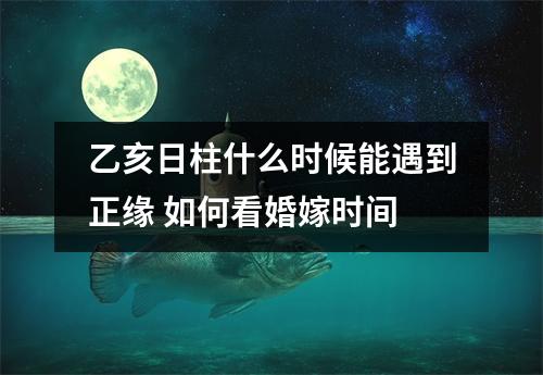 <h3>乙亥日柱什么时候能遇到正缘如何看婚嫁时间
