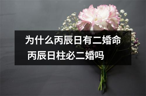 <h3>为什么丙辰日有二婚命丙辰日柱必二婚吗
