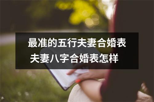 准的五行夫妻合婚表夫妻八字合婚表怎样