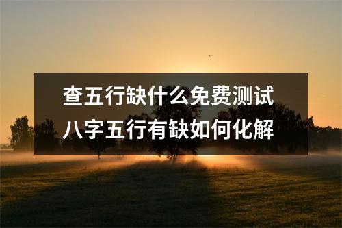 <h3>查五行缺什么免费测试八字五行有缺如何化解