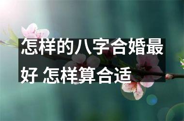 <h3>怎样的八字合婚好 怎样算合适