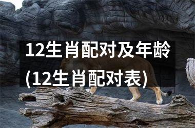 <h3>12生肖配对及年龄(12生肖配对表)