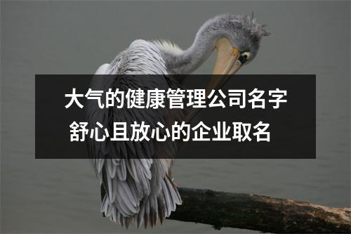 <h3>大气的健康管理公司名字舒心且放心的企业取名