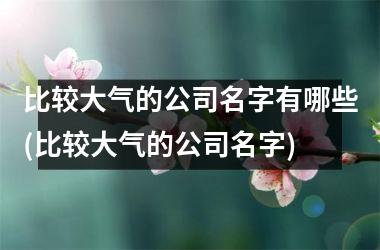 <h3>比较大气的公司名字有哪些(比较大气的公司名字)