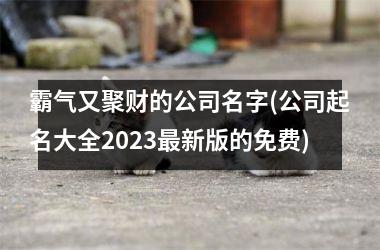 霸气又聚财的公司名字(公司起名大全2025最新版的免费)